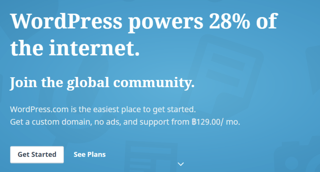 Wordpress: 28% of the internet image